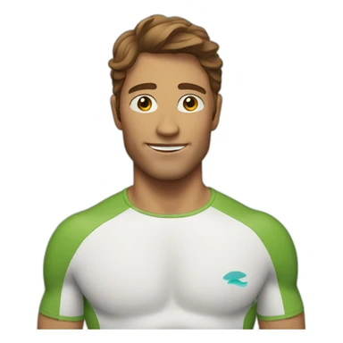 Surfer with brown hair sticker