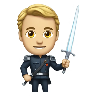 Macron avec un sabre laser sticker