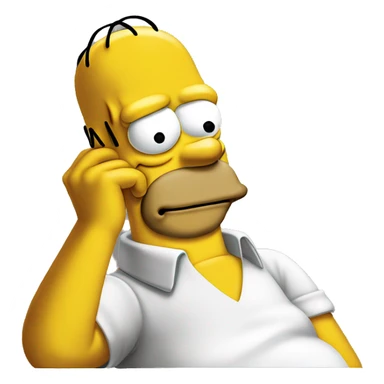 homer simpson is pensive sticker