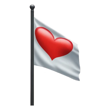 A flag with a red heart instead of a mast  sticker
