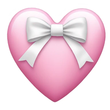 Pink heart with a white bow on it sticker