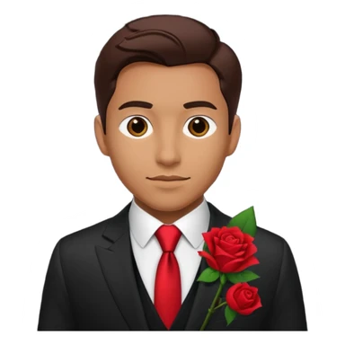 man with rose in his suit pocket sticker
