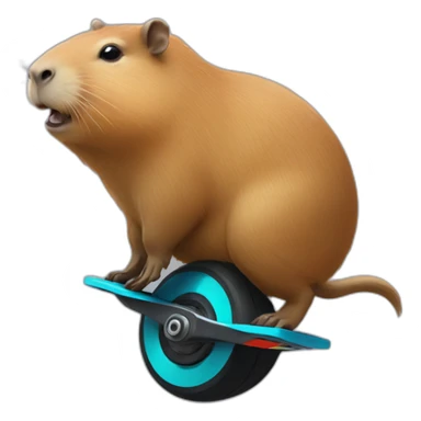 capybara on a onewheel sticker