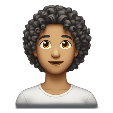 young morocan with curly hair sticker