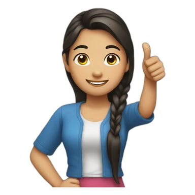 Filipino girl thumbs up with ponytail  sticker