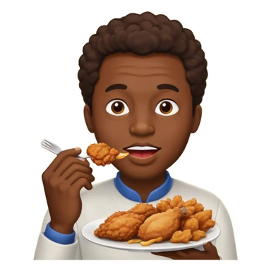 Black man eating fried chicken sticker