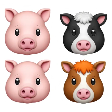 Pig Cat cow sheep sticker