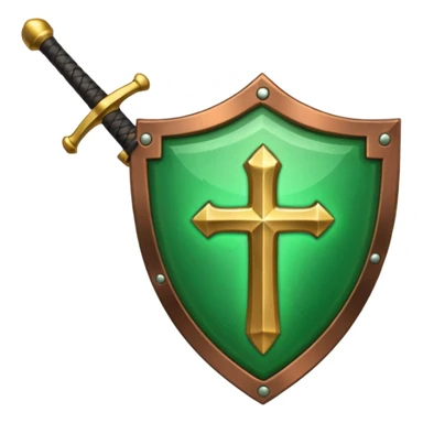 discord emoijis for a sword shield and healing icon in the same styler sticker