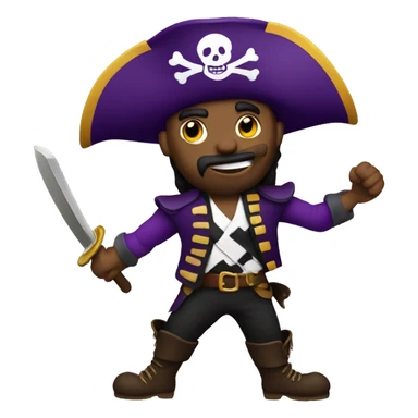 Purple pirate with a football sticker