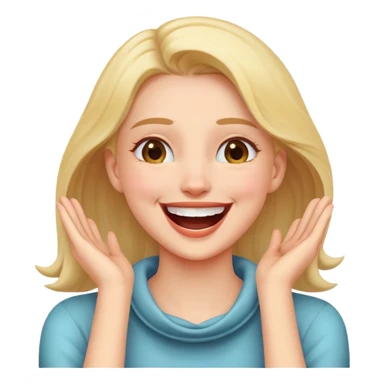 girl with her hands around her neck laughing  sticker