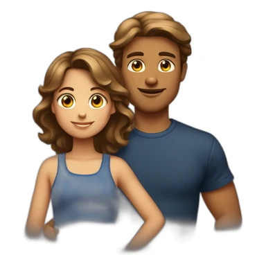 Garcon américain brun avec fille française chatain sticker