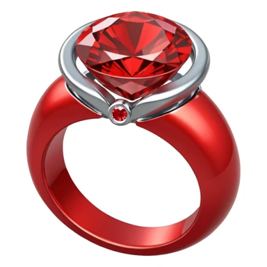red ring marry red diamond metal prata sticker