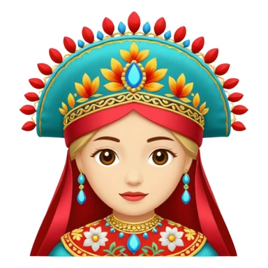 traditional Russian headdress kokoshnik sticker