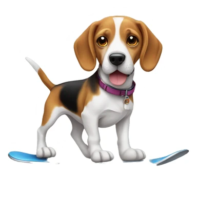 Beagle en patineta sticker