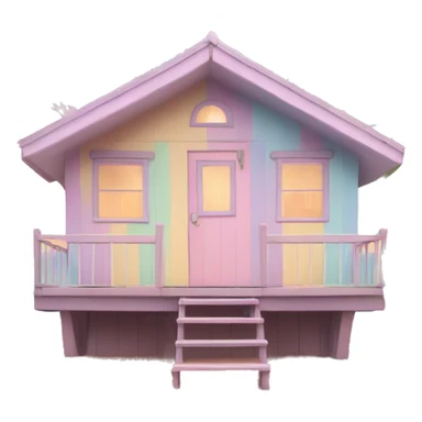 Pastel aesthetic beach hut sticker