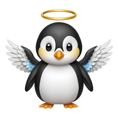 penguin angel sticker