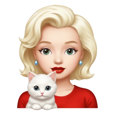 Marilyn Monroe, with cute cat sticker