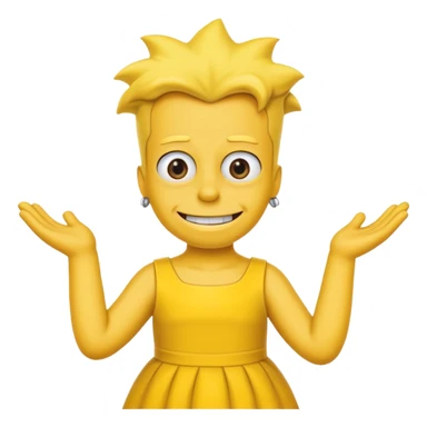 bart Simpson complete yellow with yellow  dress sticker