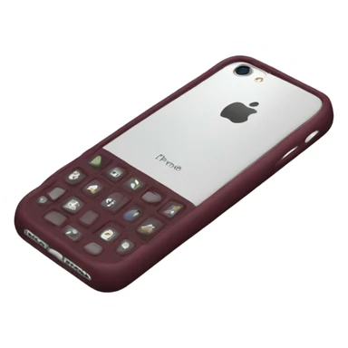 iPhone with burgundy case sticker