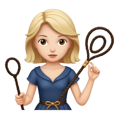Girl holding whip sticker