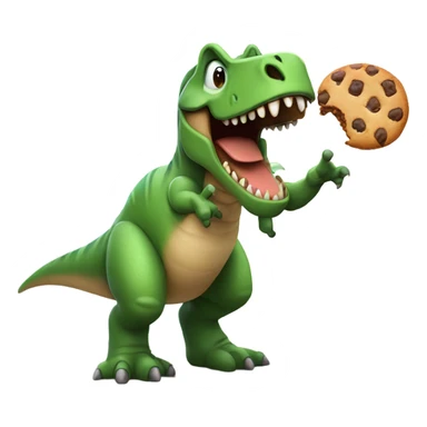 A dinosaurus eating a cookie sticker