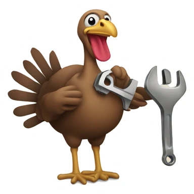 Turkey holding wrench sticker