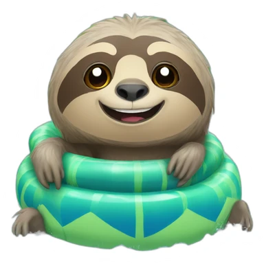 Sloth in a waterpark sticker