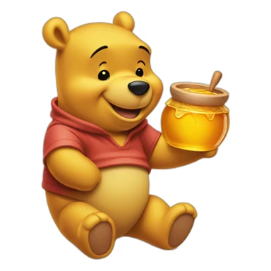 winnie the pooh holding a honey pot sticker