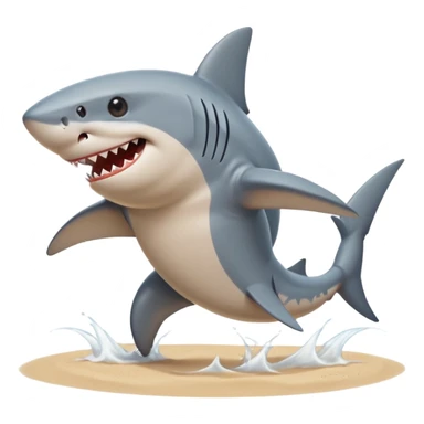 Shark with Nike shoes Dancing at a beach sticker
