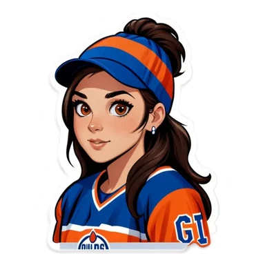 Edmonton oilers female brown eyes  sticker