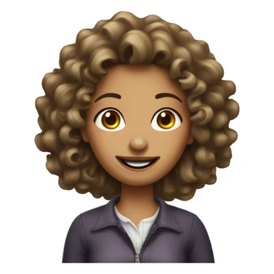 Curley hair woman with 1 missing tooth  sticker