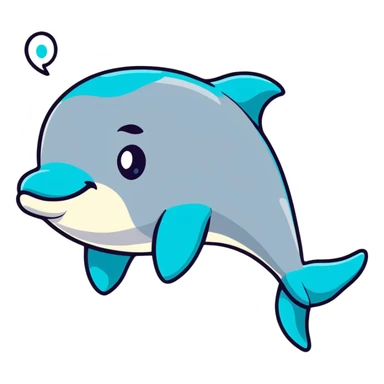 cute cartoon dolphin with big eyes sticker