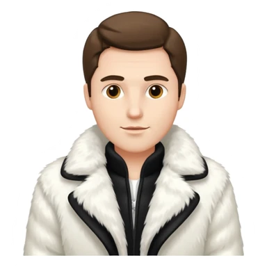 luxary white fur coat man sticker