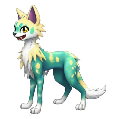 Epic Edgy Colorful ethereal eldritch Sergal-shiny sparkle starry Serval-Fionbri full body sticker