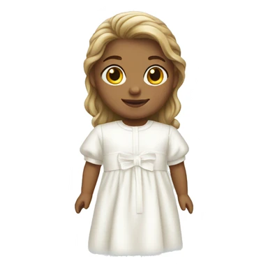 Girl in white baptism clothes sticker