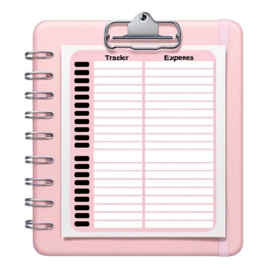 Light Pale Pink household Expenses tracker Documents paper sticker