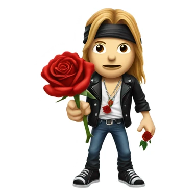 Axl Rose with a rose realistic sticker