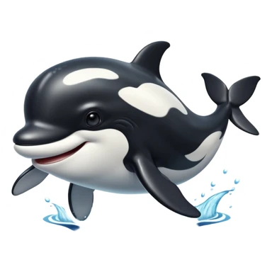 A smiling killer whale sticker