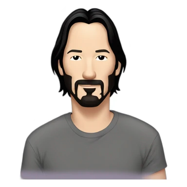 keanu-reeves cartoon wearing shirt sticker