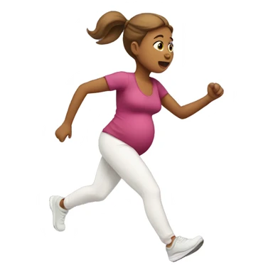 pregnant woman running sticker