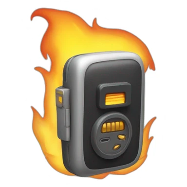 beeper inside of a flame sticker