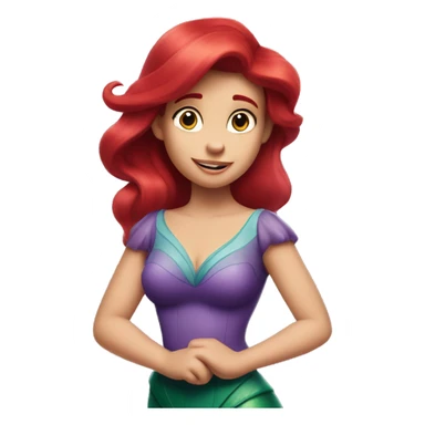 Ariel-the little mermaid-purple top-red hair sticker