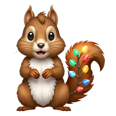 deranged squirrel covered in Christmas lights with snow on his face sticker