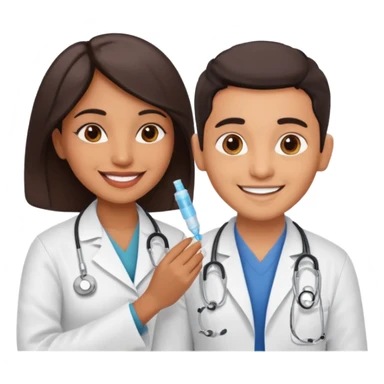 doctor makes a vaccine to woman
 sticker