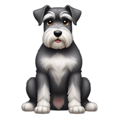 Schnauzer doing fat sit sticker