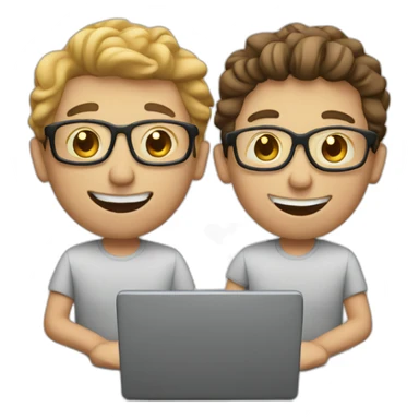 three white males with laptops sticker