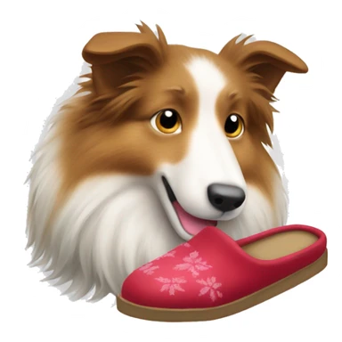 Shetland sheepdog stealing slippers sticker