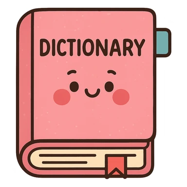 pink dictionary icon in pastel toon style sticker
