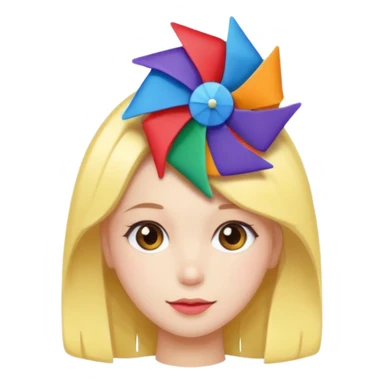 Girl with pinwheel hair clip sticker
