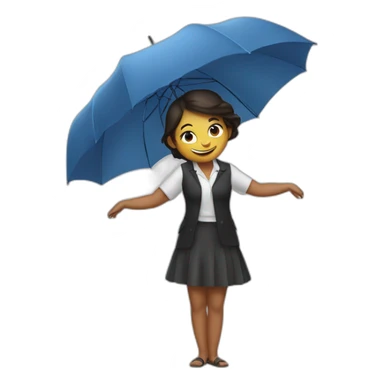 Umbrella girl stretching portrait sticker